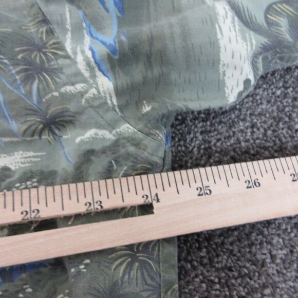 Vintage J Crew Shirt Men's Size Large Green Hawaiian Palm Trees - Picture 5 of 6